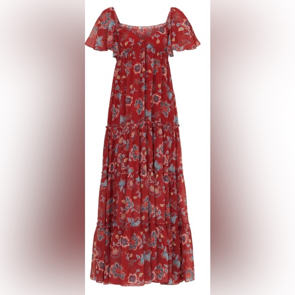 Sachin + Babi Red Floral Sweetheart Neckline Maxi Dress Size XS (2) - Runs Big - Picture 5 of 10